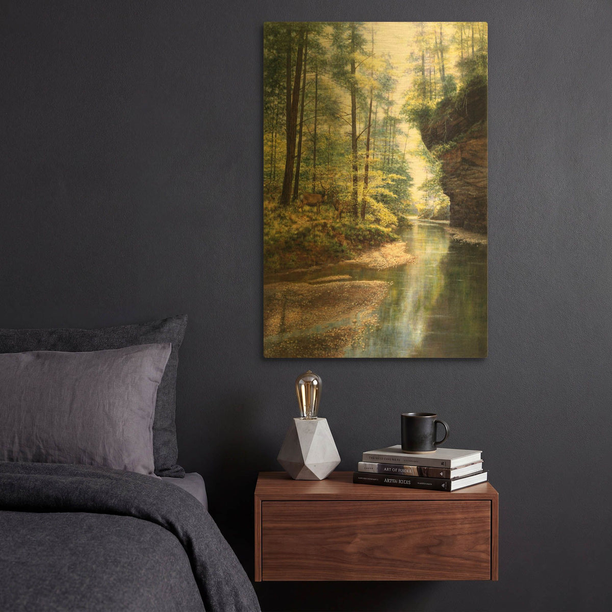 'Quiet Forest' By Bill Makinson Gold Metal Wall Art
