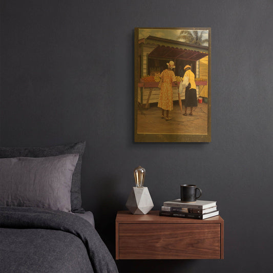 'Miss Crystal And Pearl' By Bill Makinson Gold Metal Wall Art