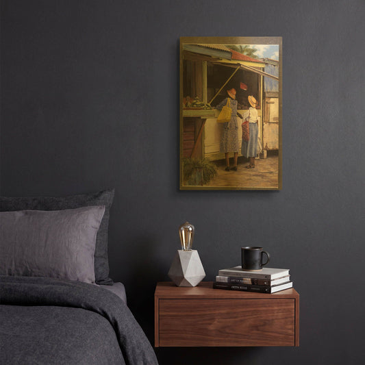 'Miss Violet And Daisy' By Bill Makinson Gold Metal Wall Art