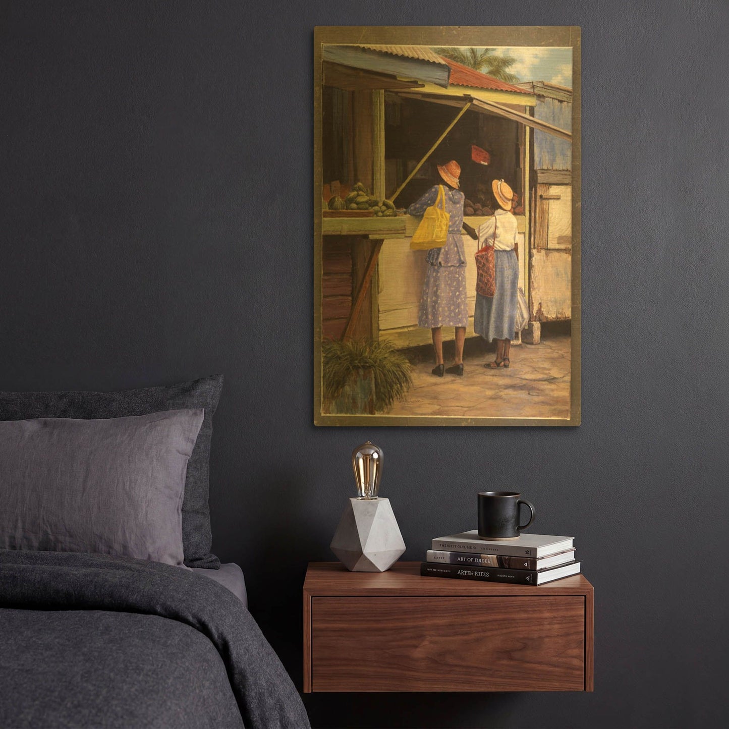 'Miss Violet And Daisy' By Bill Makinson Gold Metal Wall Art
