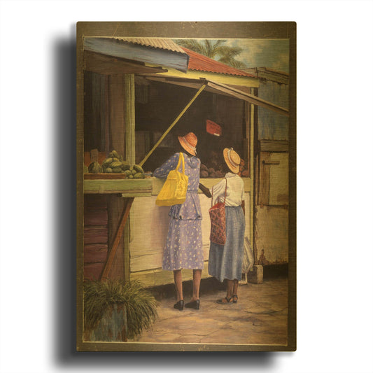 'Miss Violet And Daisy' By Bill Makinson Gold Metal Wall Art