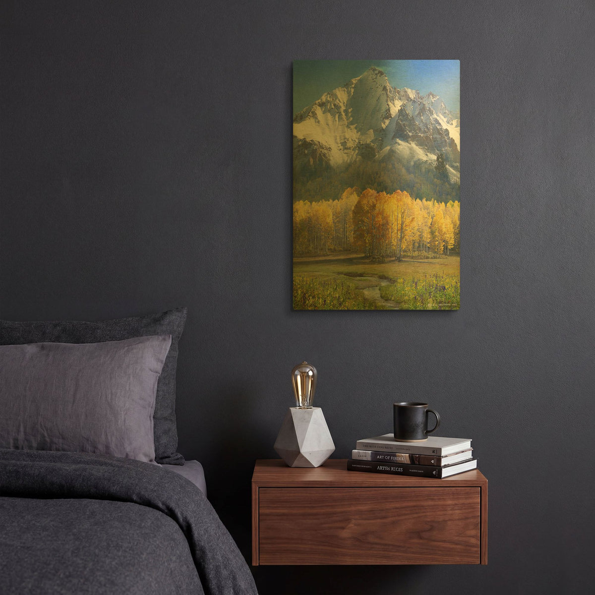 'Idyllic Mountain' By Chris Vest Gold Metal Wall Art