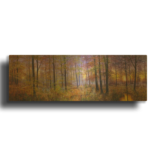 'Autumn Wolves' By Bill Makinson Gold Metal Wall Art