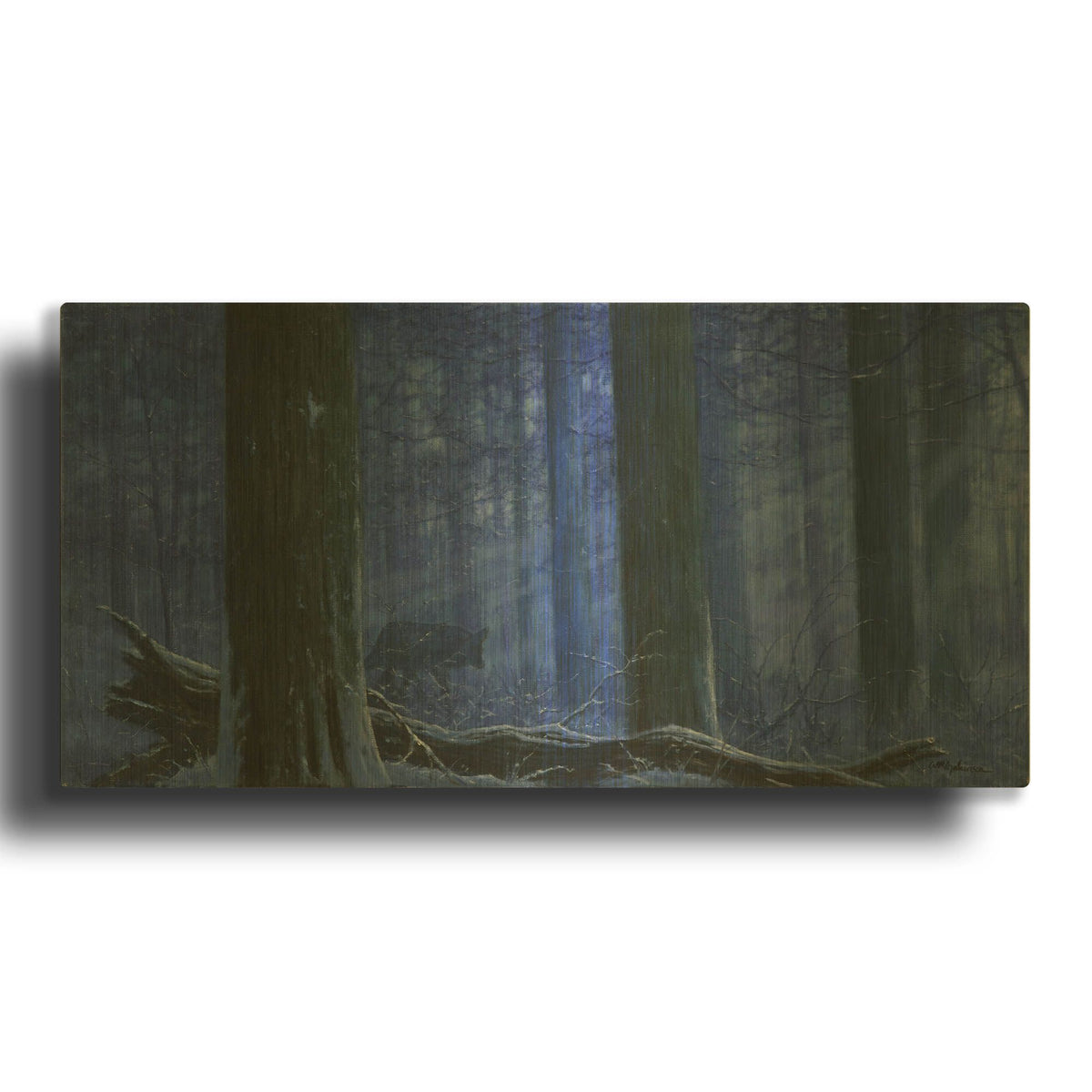 'Blue Wolf' By Bill Makinson Gold Metal Wall Art