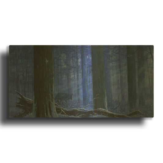 'Blue Wolf' By Bill Makinson Gold Metal Wall Art