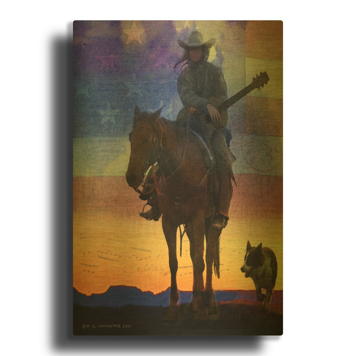 'Distant Dawn' By Chris Vest Gold Metal Wall Art