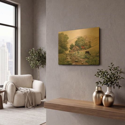 'Grazing' By Bill Makinson Gold Metal Wall Art
