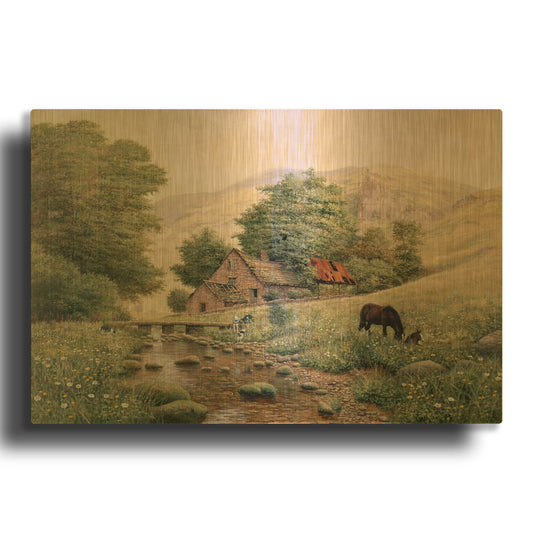 'Grazing' By Bill Makinson Gold Metal Wall Art