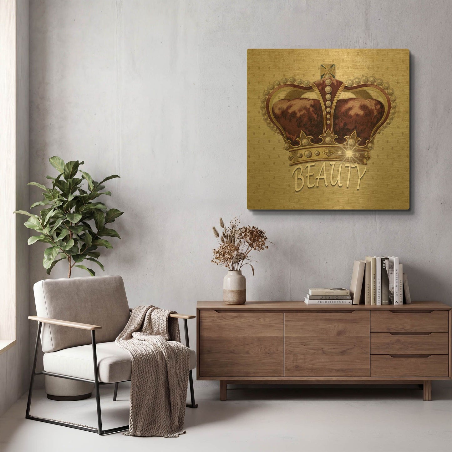 'Beauty Queen' By Karen Smith Gold Metal Wall Art