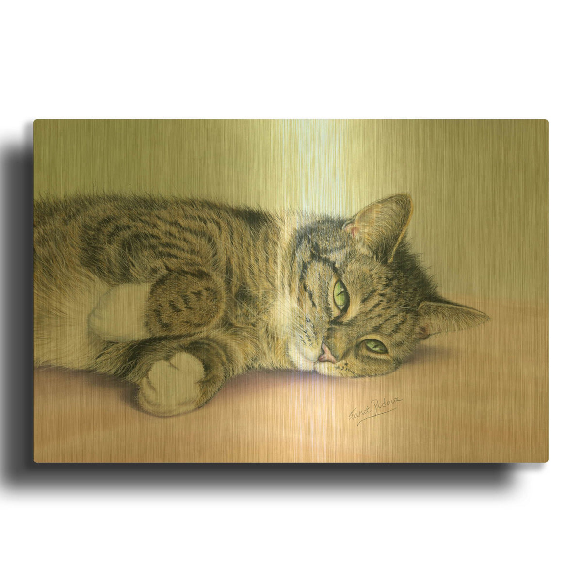 'Attention Seeker' By Janet Pidoux Gold Metal Wall Art