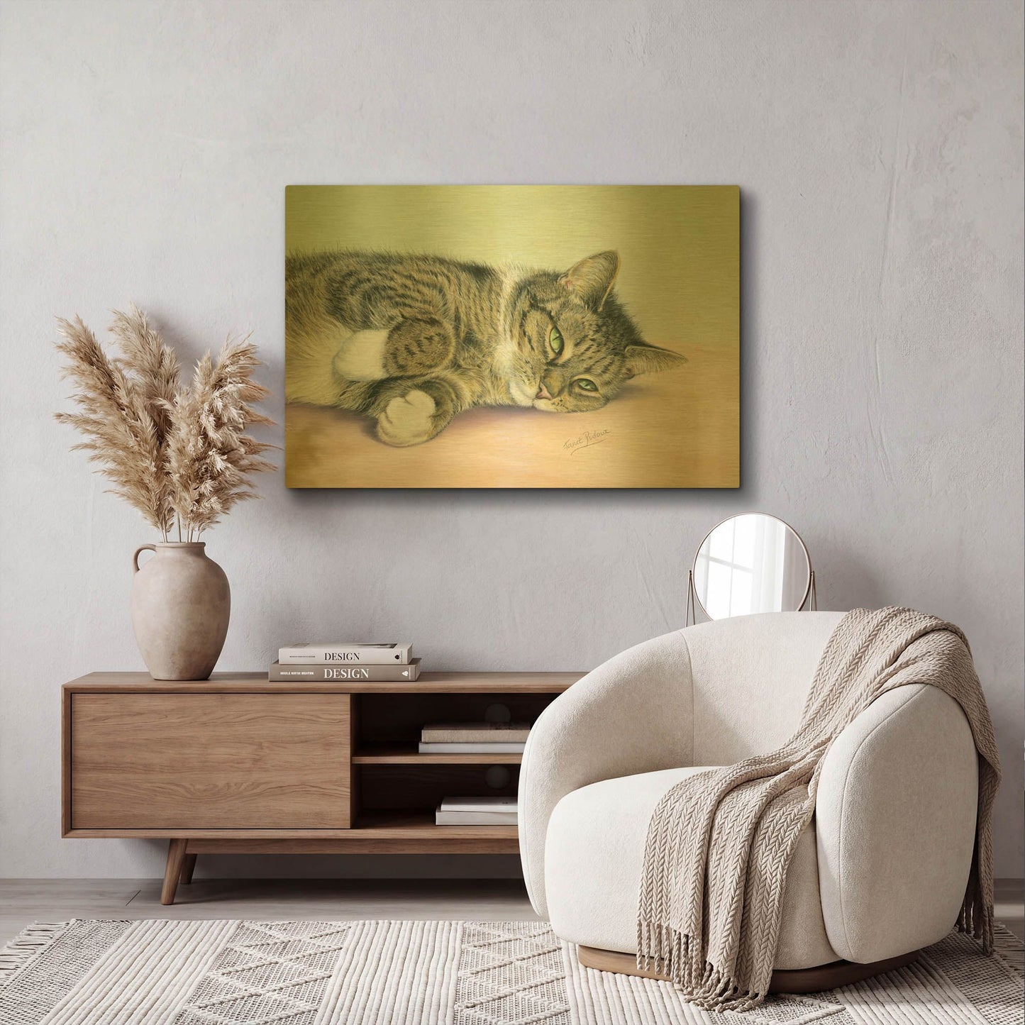 'Attention Seeker' By Janet Pidoux Gold Metal Wall Art