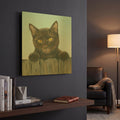 'Black Kitten' By Janet Pidoux Gold Metal Wall Art