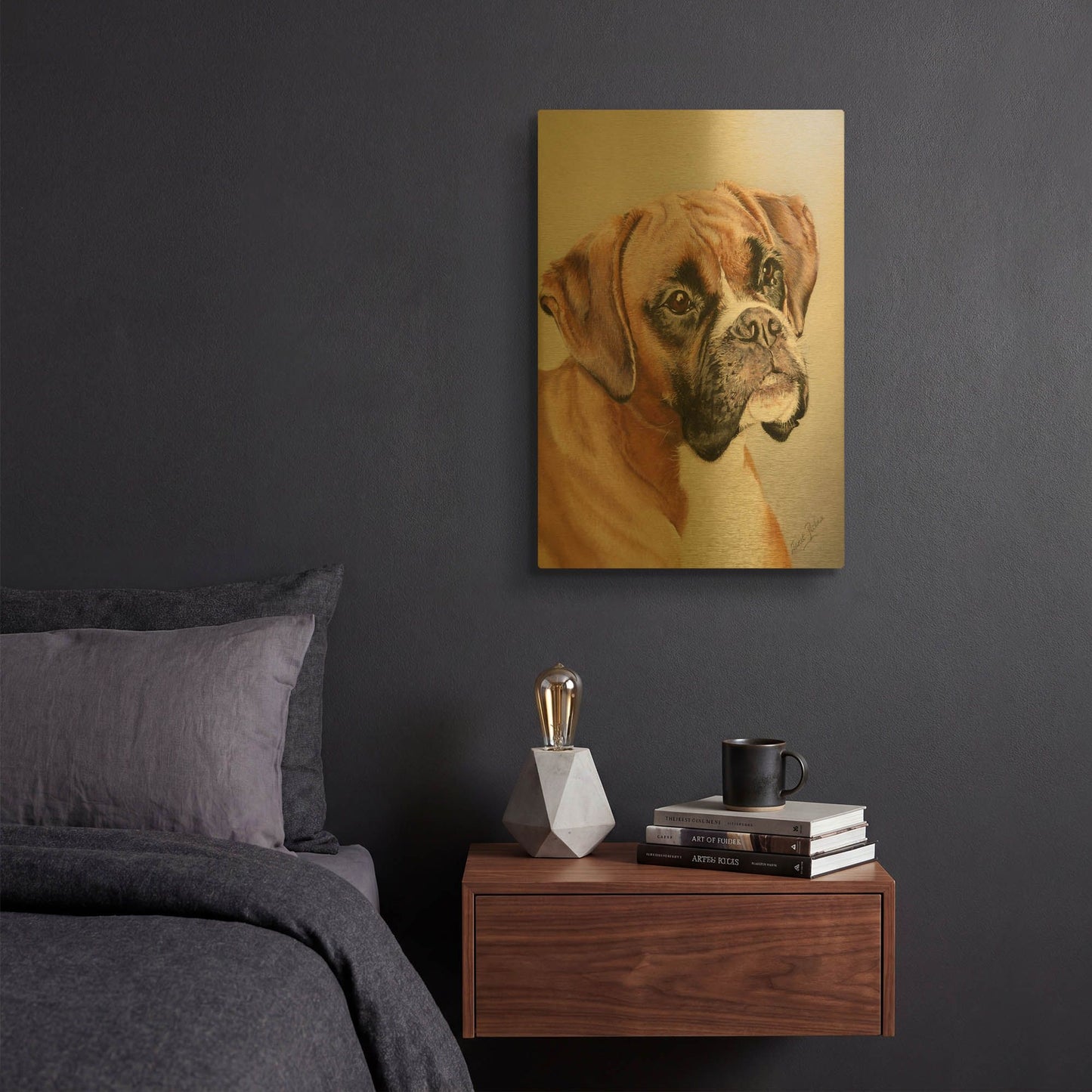 'Boxer' By Janet Pidoux Gold Metal Wall Art