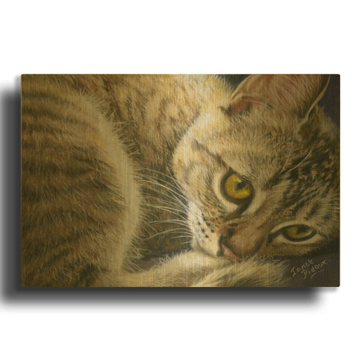 'Bright Eyes' By Janet Pidoux Gold Metal Wall Art