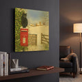 'Christmas Post Box' By Janet Pidoux Gold Metal Wall Art