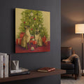 'Christmas Siamese Cats' By Janet Pidoux Gold Metal Wall Art