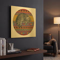 'Comfortable Spot' By Janet Pidoux Gold Metal Wall Art