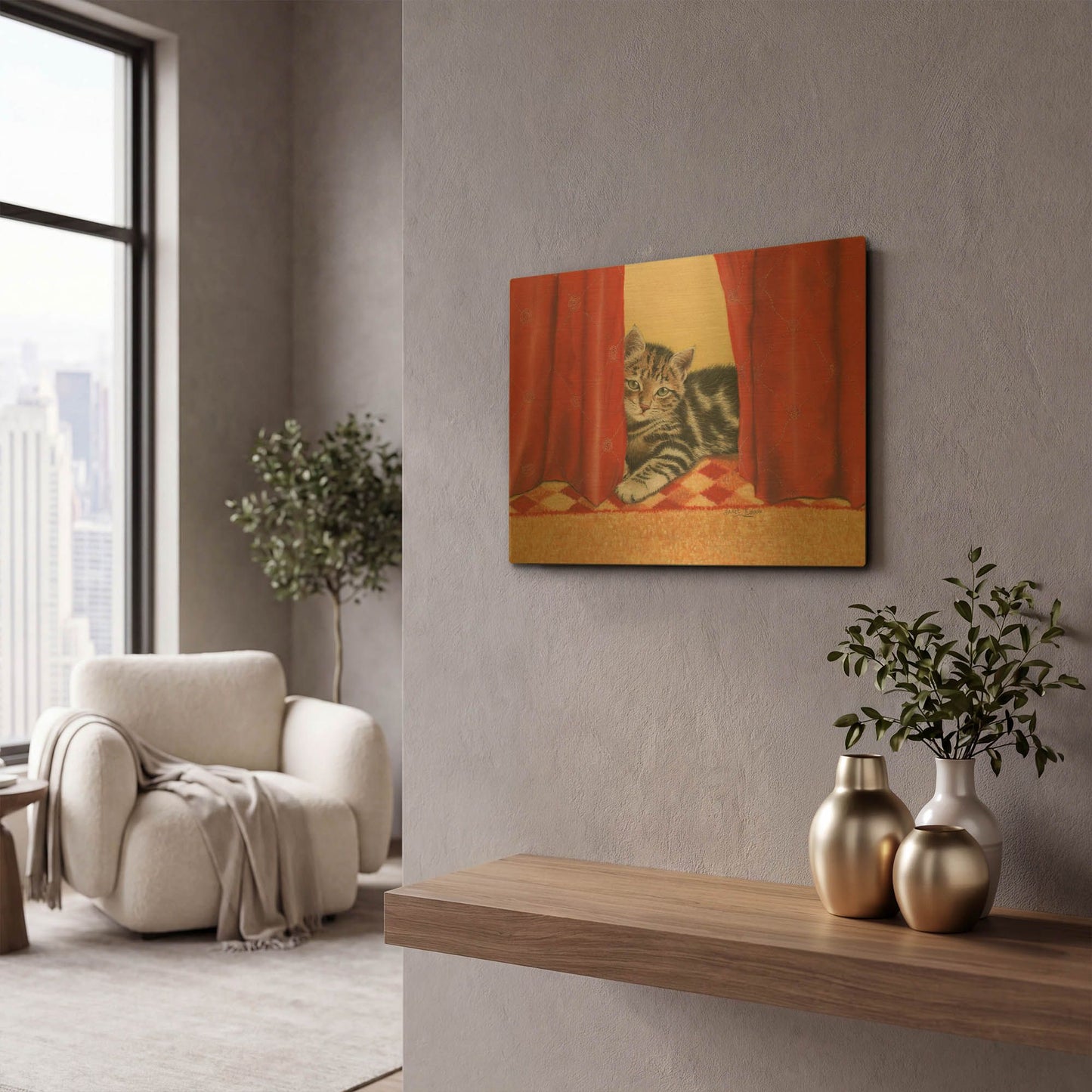 'Favourite Hiding Place' By Janet Pidoux Gold Metal Wall Art
