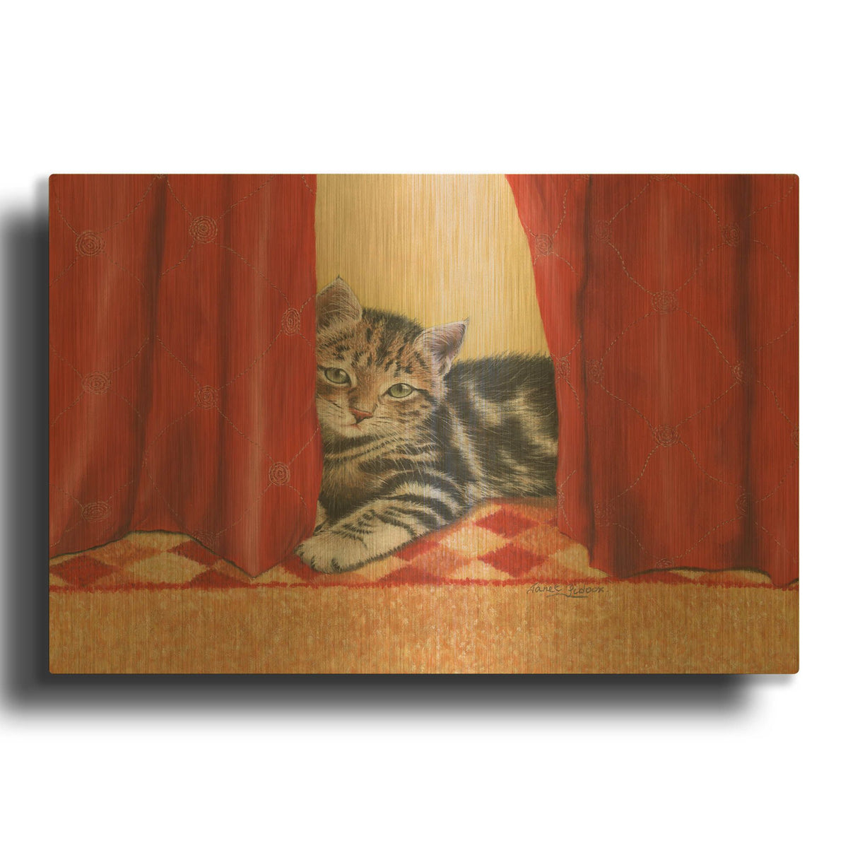 'Favourite Hiding Place' By Janet Pidoux Gold Metal Wall Art