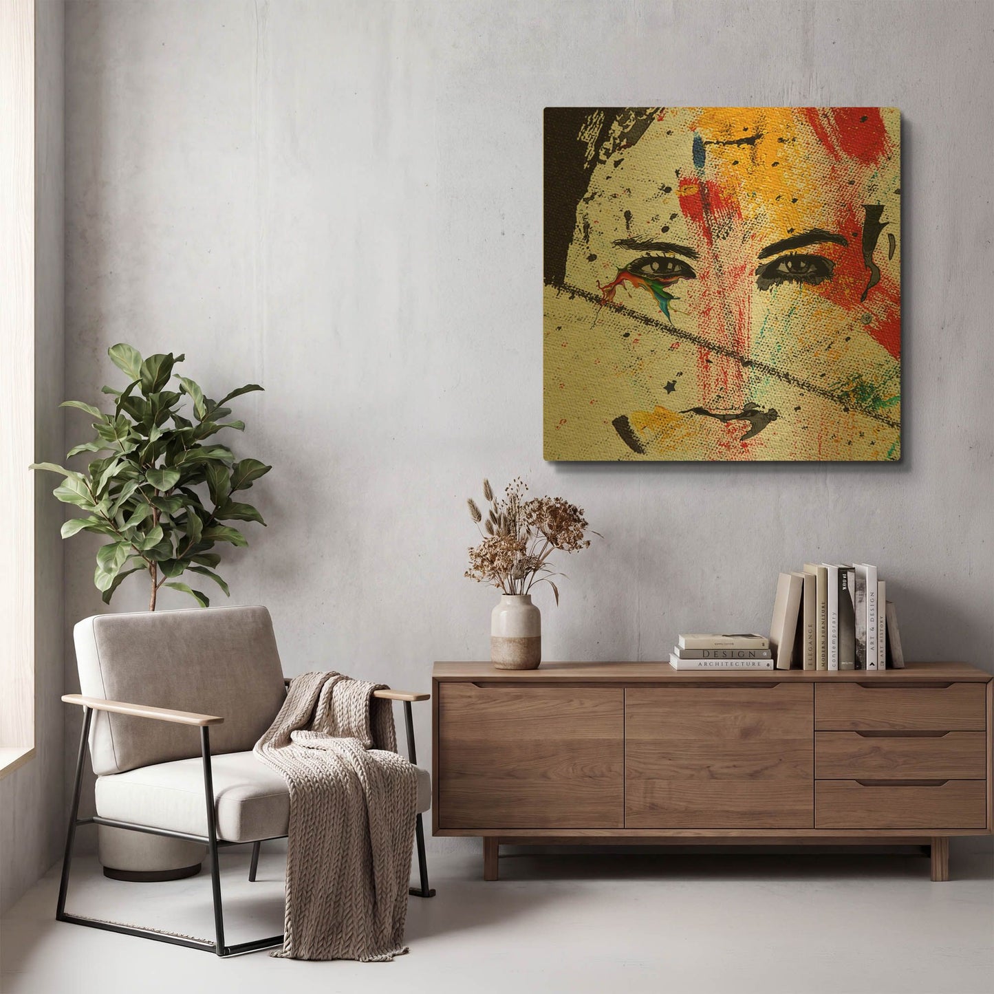 'Face Paint' By Karen Smith Gold Metal Wall Art