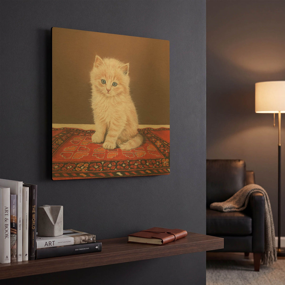 'Fluffy' By Janet Pidoux Gold Metal Wall Art