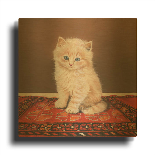 'Fluffy' By Janet Pidoux Gold Metal Wall Art