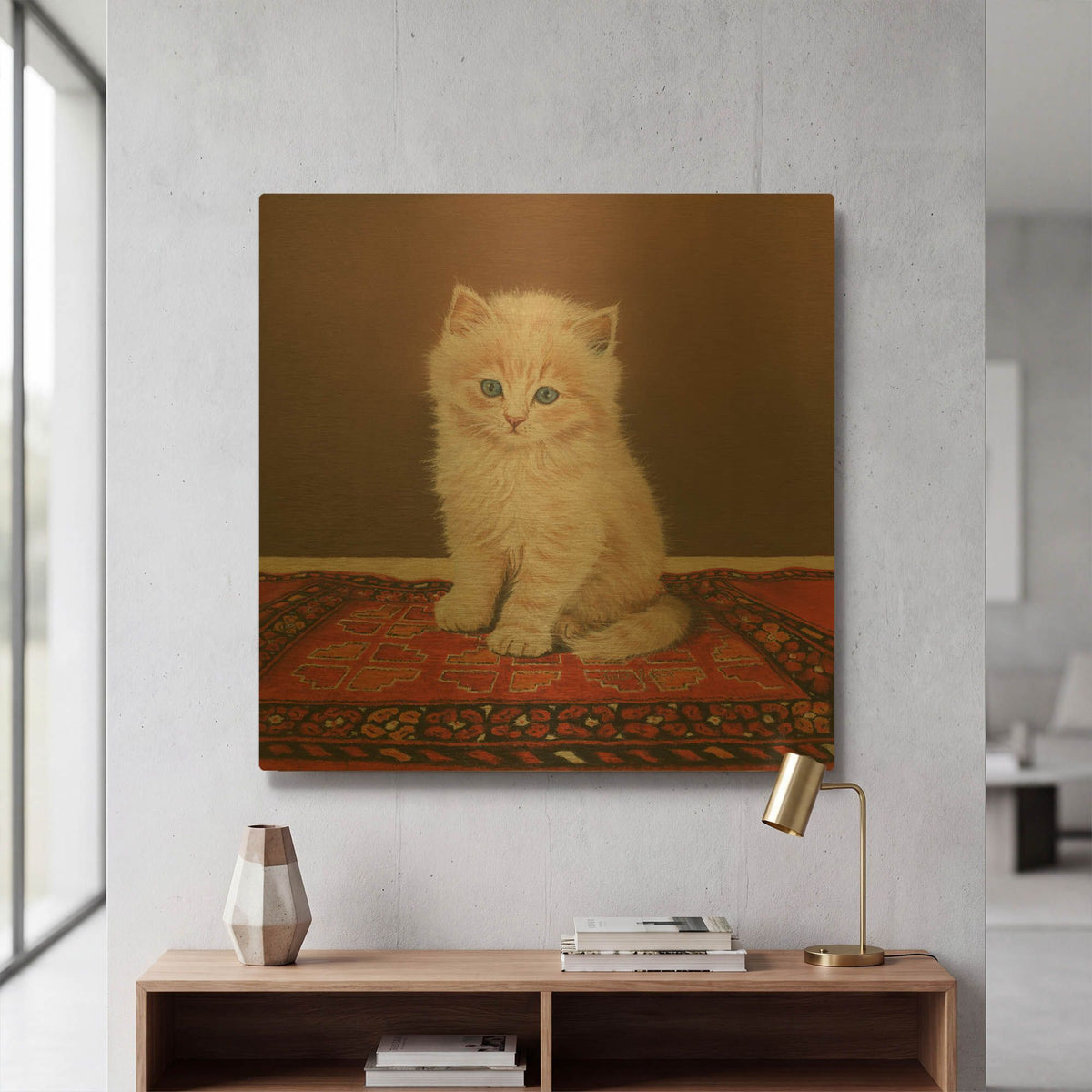 'Fluffy' By Janet Pidoux Gold Metal Wall Art