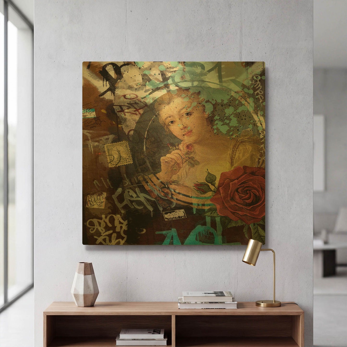 'Classic Graffiti' By Karen Smith Gold Metal Wall Art