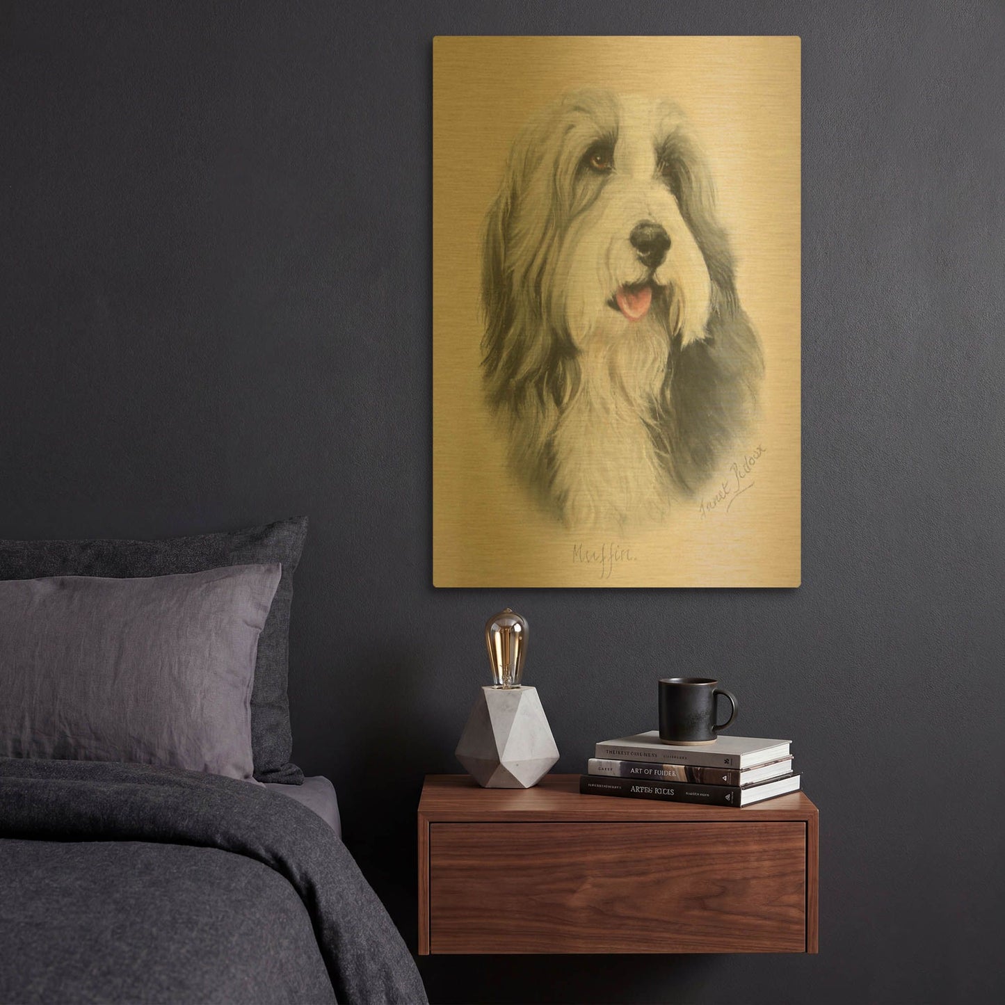 'Muffin' By Janet Pidoux Gold Metal Wall Art