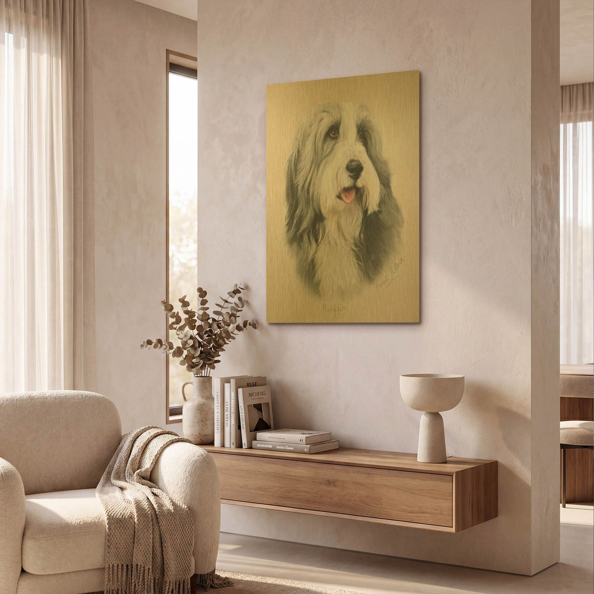 'Muffin' By Janet Pidoux Gold Metal Wall Art
