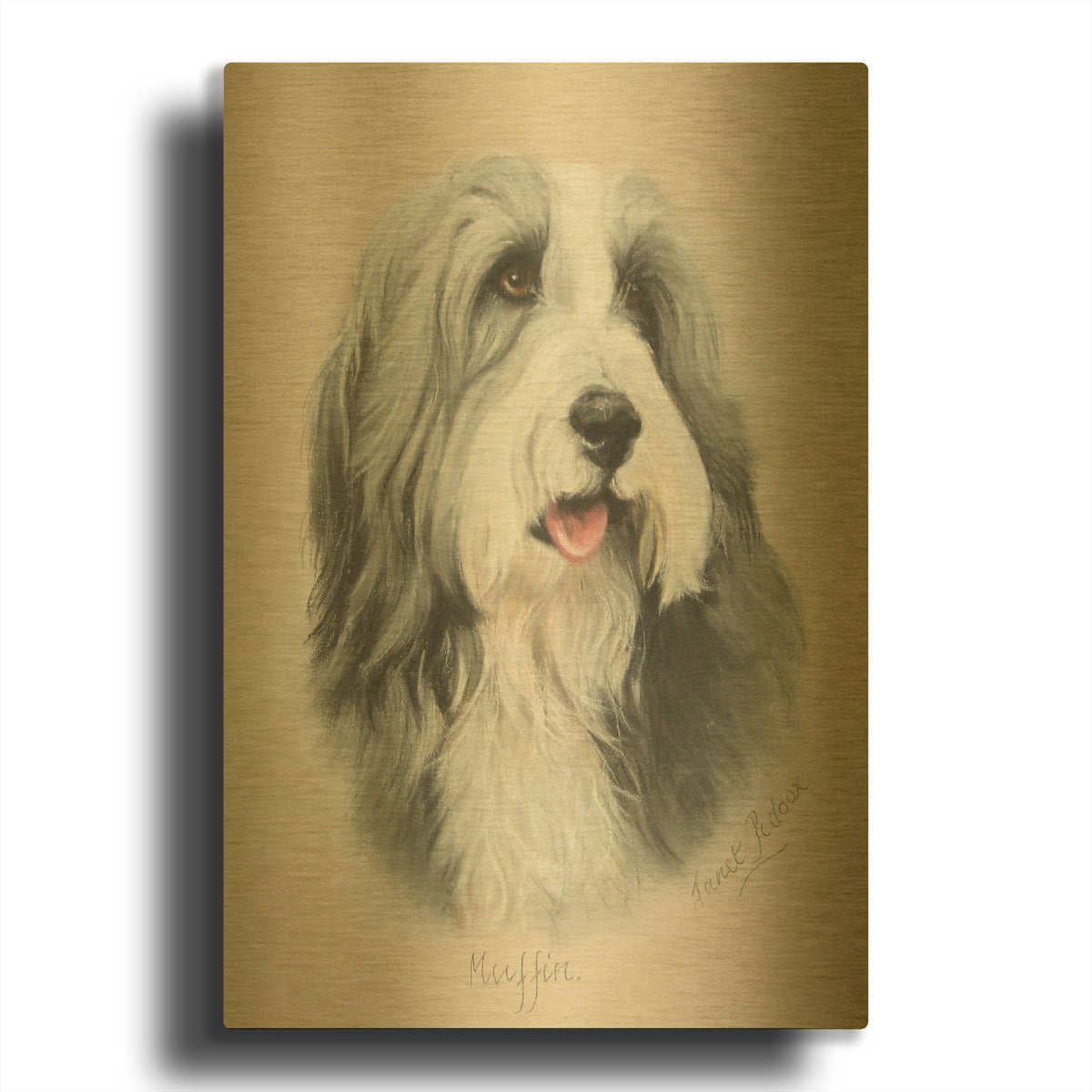 'Muffin' By Janet Pidoux Gold Metal Wall Art