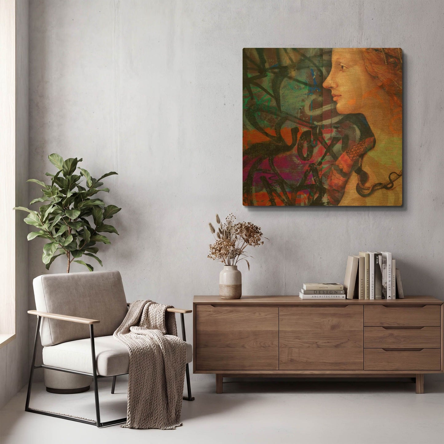 'Classic Graffiti 2' By Karen Smith Gold Metal Wall Art
