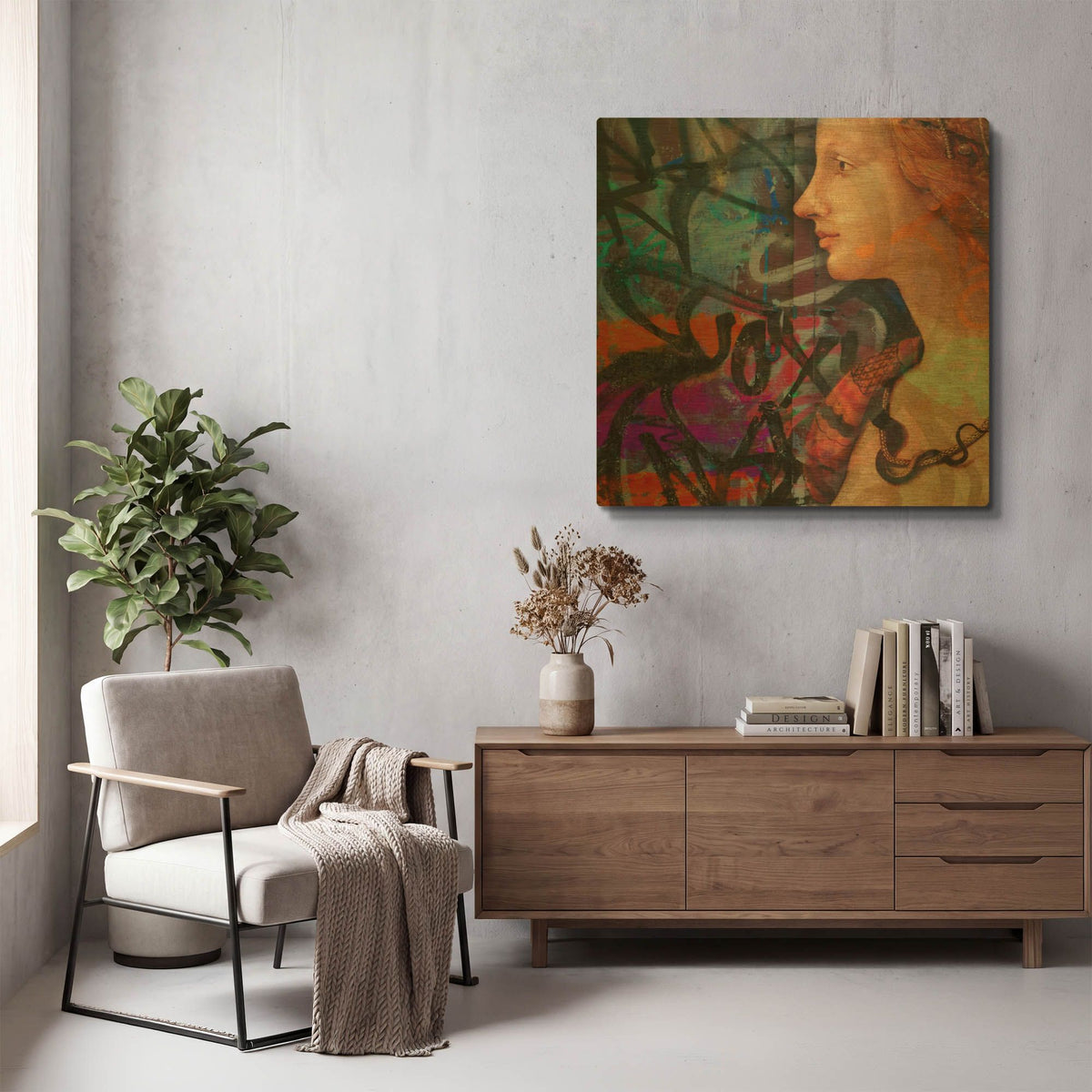 'Classic Graffiti 2' By Karen Smith Gold Metal Wall Art
