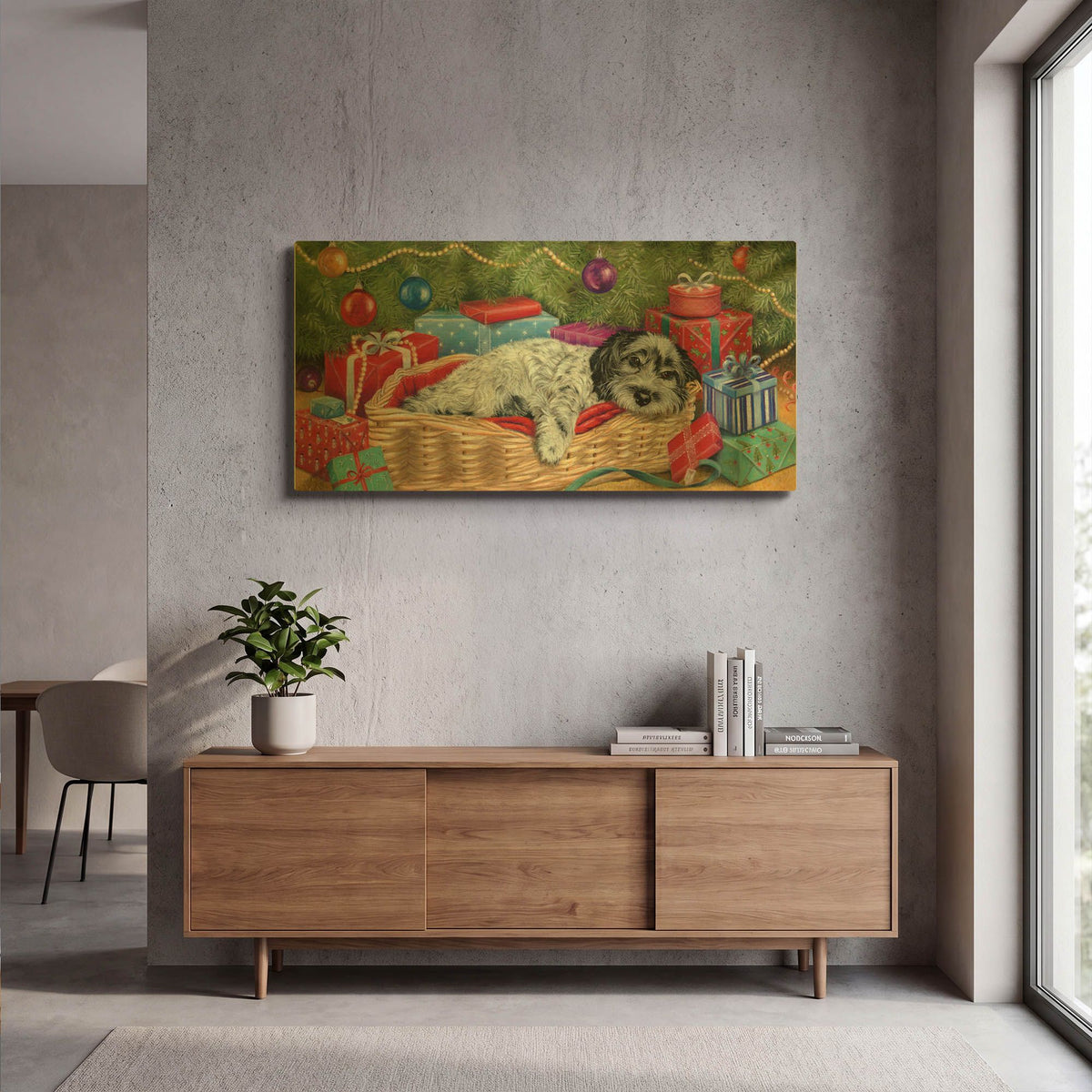 'The Night Before Christmas' By Janet Pidoux Gold Metal Wall Art