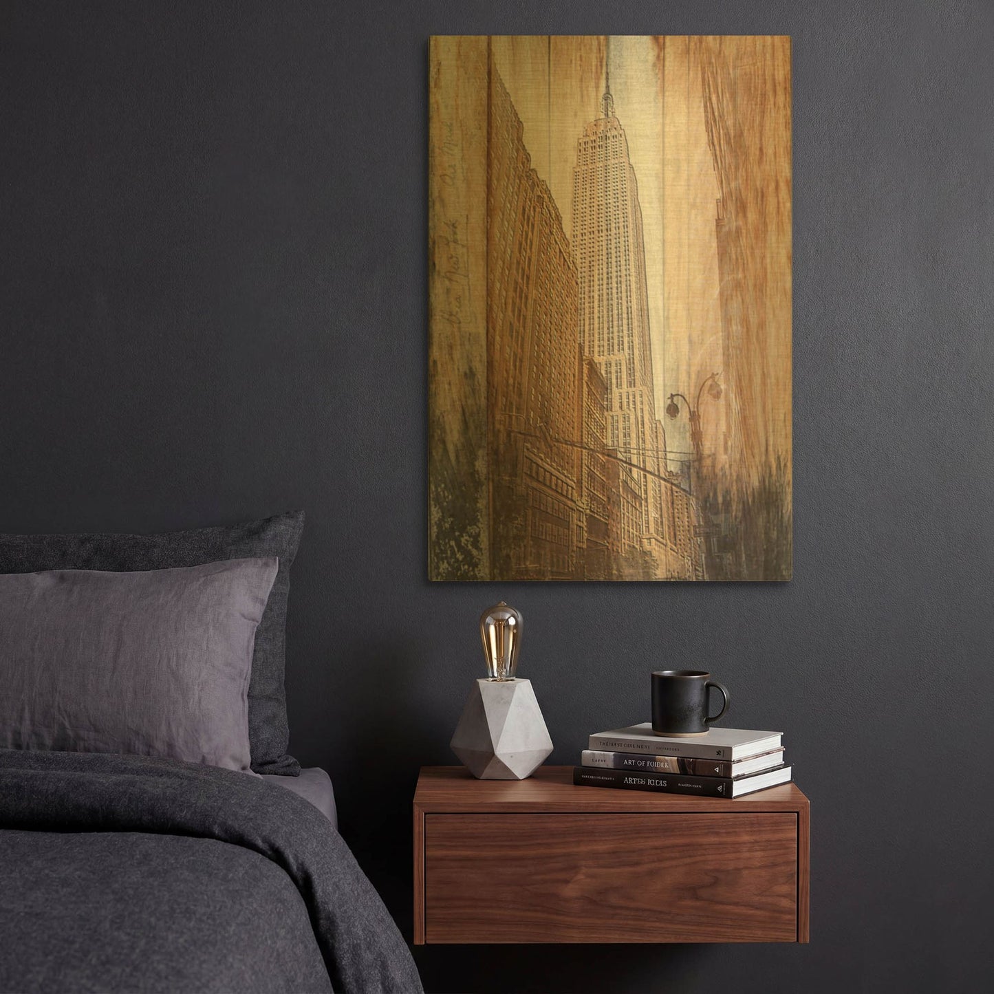 'Rustic ESB' By Karen Smith Gold Metal Wall Art