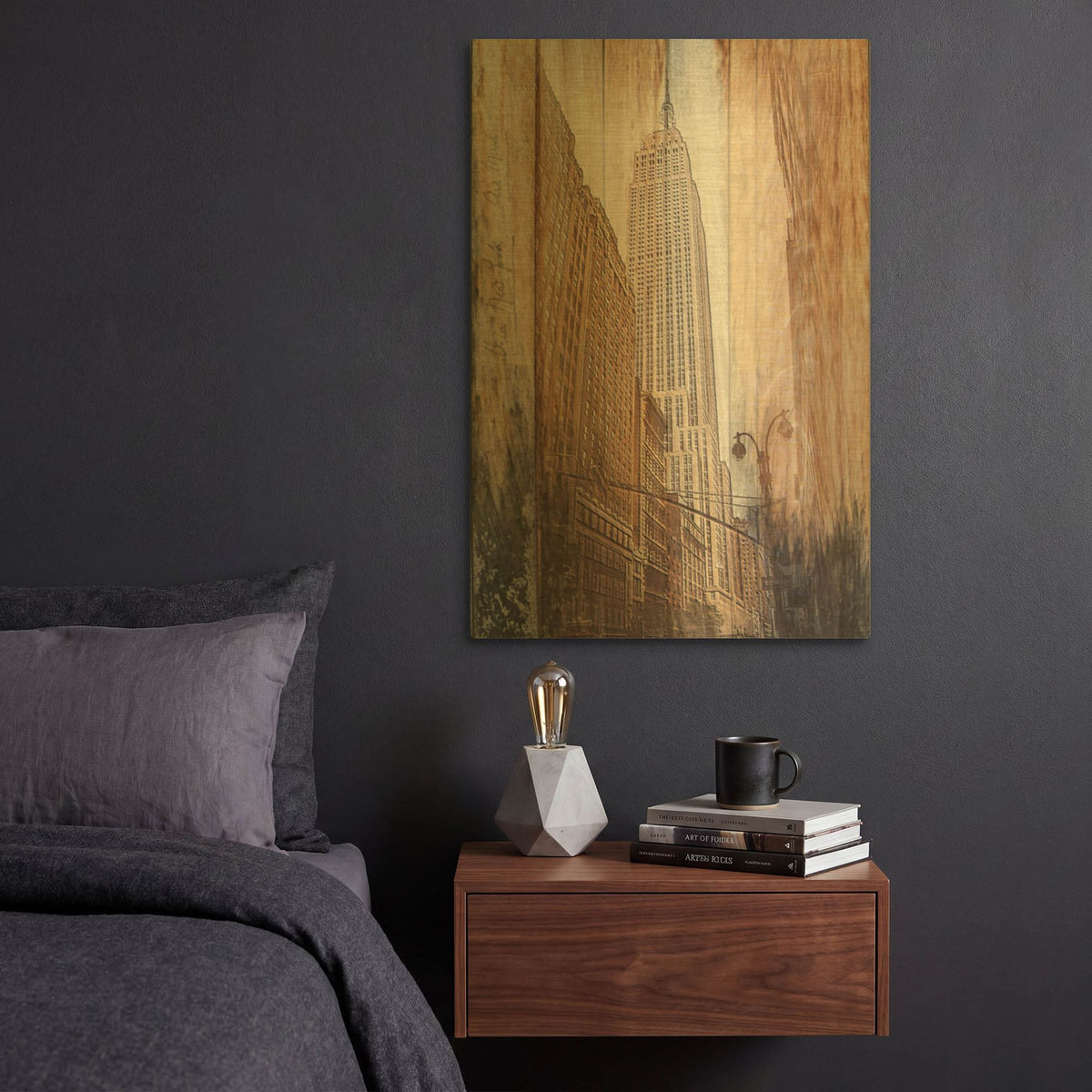 'Rustic ESB' By Karen Smith Gold Metal Wall Art