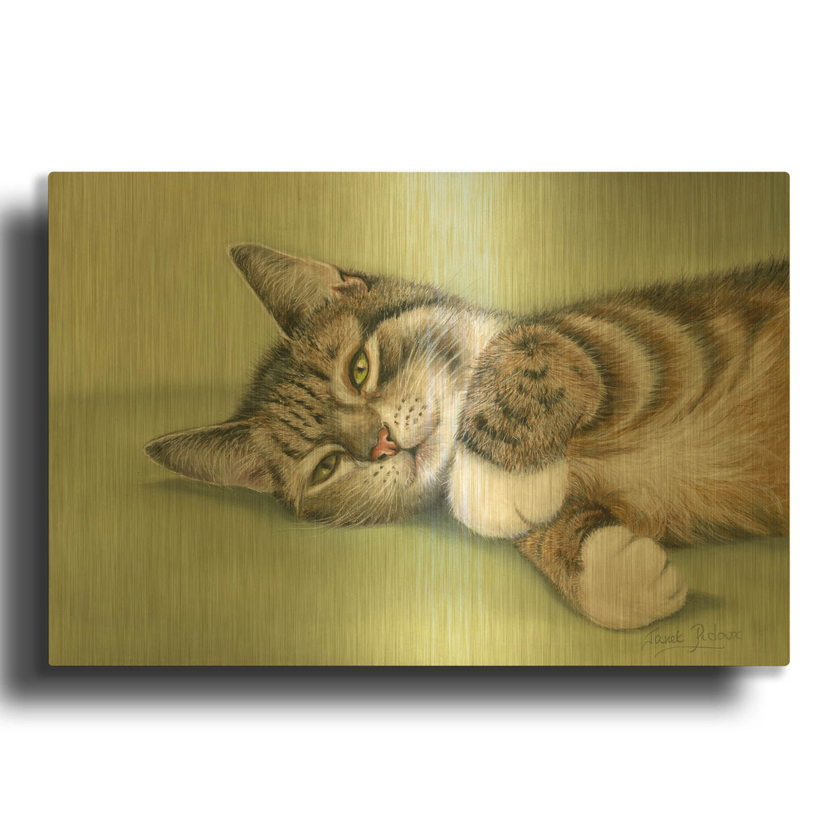 'Green Eyes' By Janet Pidoux Gold Metal Wall Art
