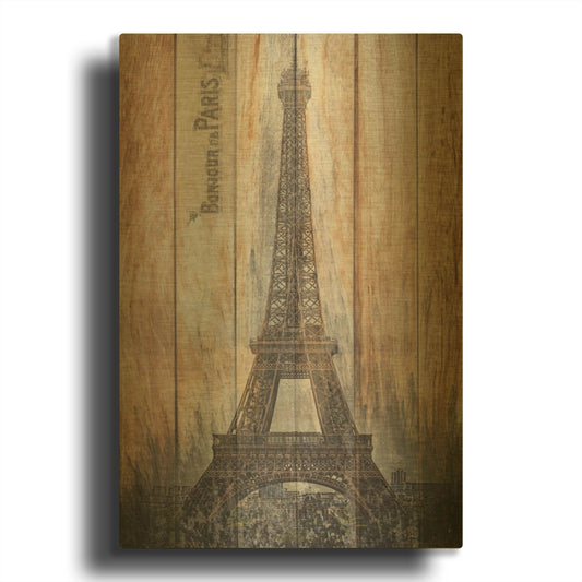 'Rustic Eiffel Tower' By Karen Smith Gold Metal Wall Art