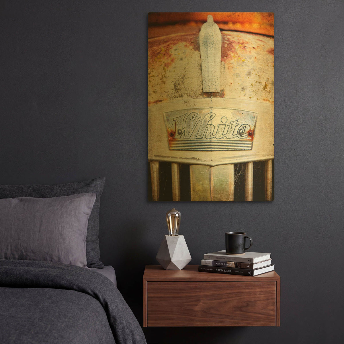 'Nose, White Truck' By Jessica Rogers Gold Metal Wall Art