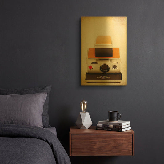 'Polaroid Sx-70' By Jessica Rogers Gold Metal Wall Art