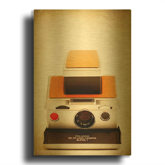 'Polaroid Sx-70' By Jessica Rogers Gold Metal Wall Art