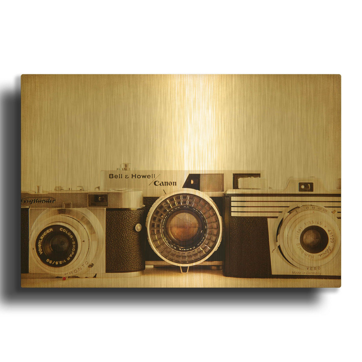 '35Mm Trio' By Jessica Rogers Gold Metal Wall Art