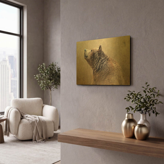 'Big Bear' By Karen Smith Gold Metal Wall Art