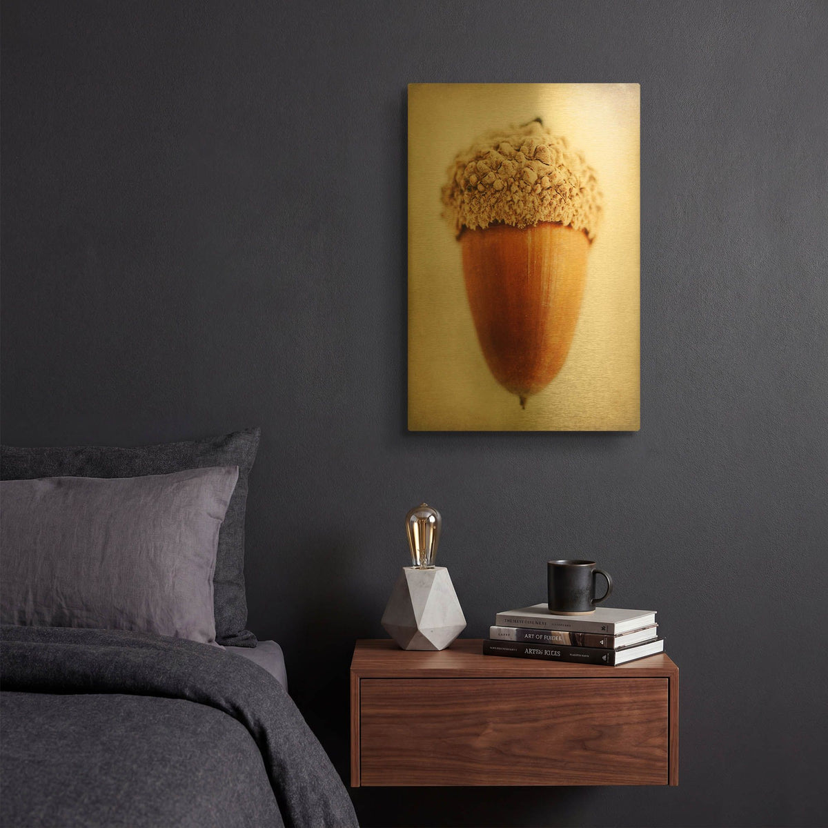 'Acorn' By Jessica Rogers Gold Metal Wall Art