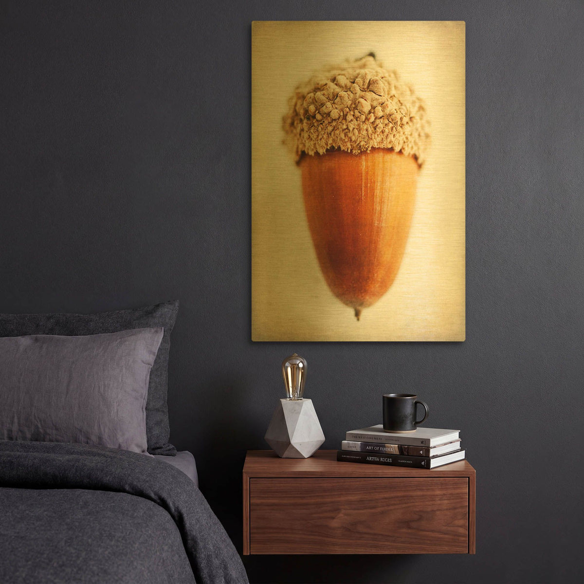 'Acorn' By Jessica Rogers Gold Metal Wall Art