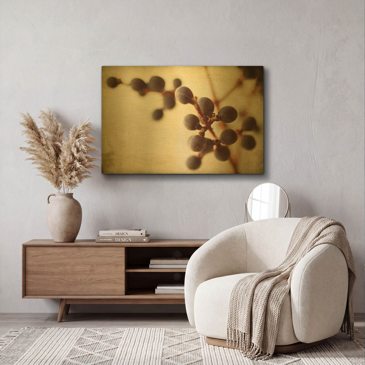 'Berries 3' By Jessica Rogers Gold Metal Wall Art