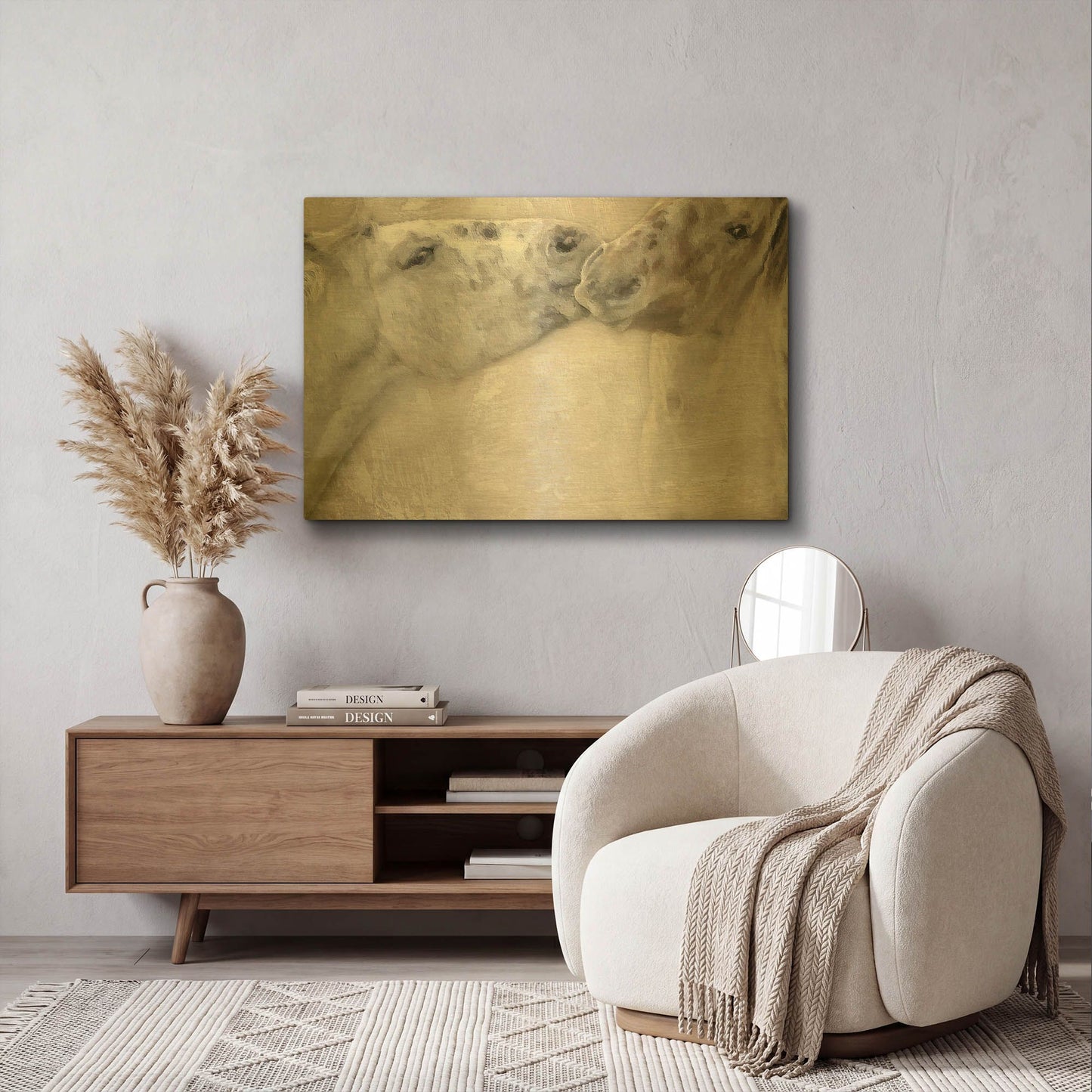 'Horsin' By Karen Smith Gold Metal Wall Art