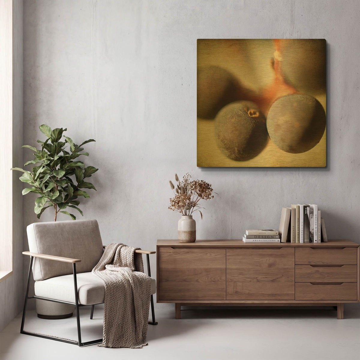'Berries 5' By Jessica Rogers Gold Metal Wall Art