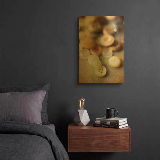 'Button Stash' By Jessica Rogers Gold Metal Wall Art