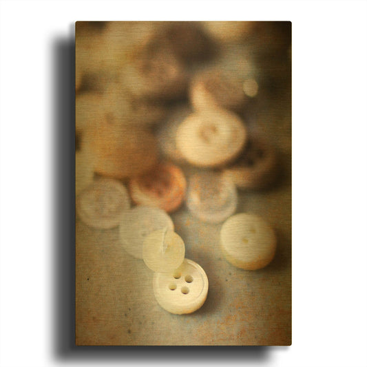 'Button Stash' By Jessica Rogers Gold Metal Wall Art